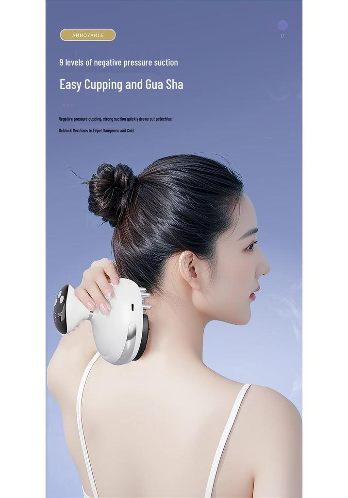 Electric Gua Sha Massage & Heating Cupping Tool for Full Body Meridian Therapy