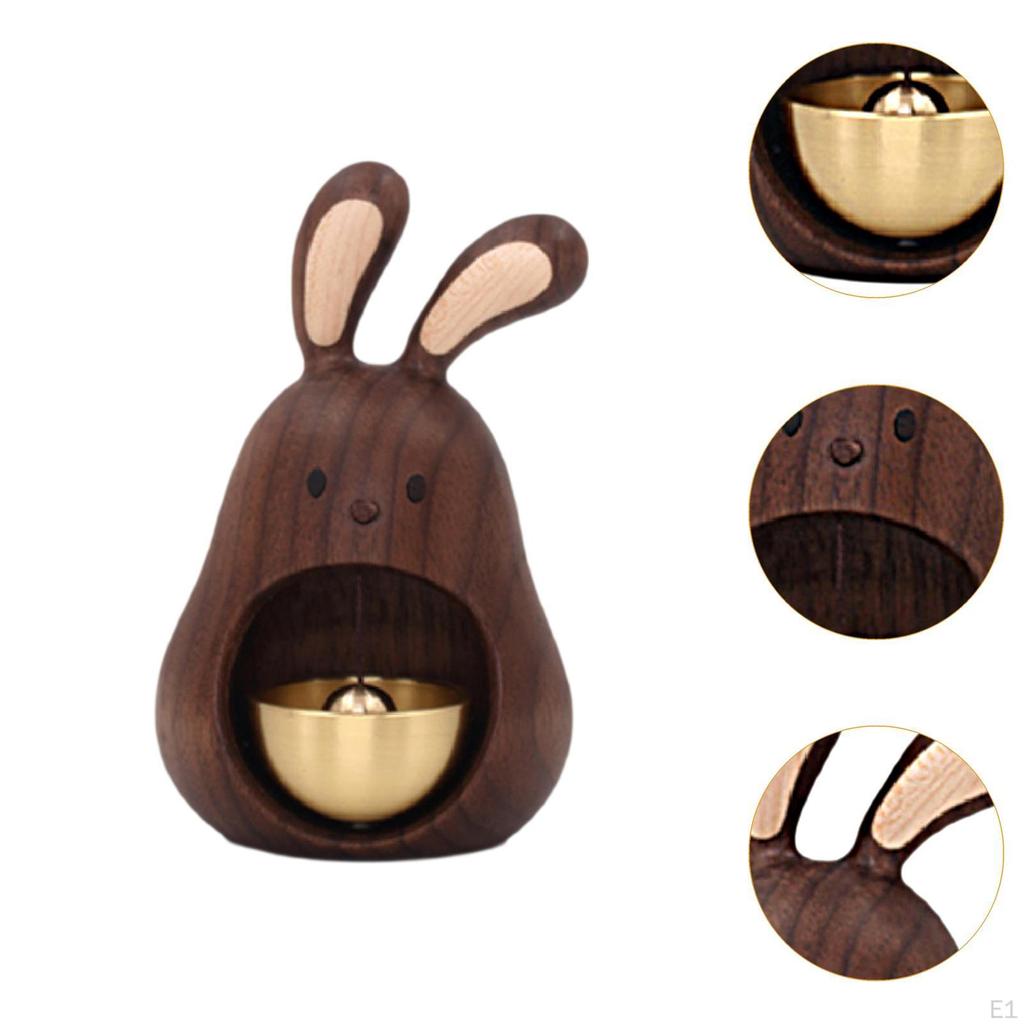 Wood Doorbell Ornament Bell Pendant Home Furnishing,Crafts,Gift,Hanging Bell,Rabbits Decor for