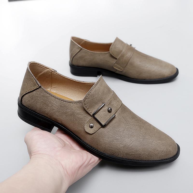 Fashion Hot Sale Men's Slip on Flats Genuine Leather Loafers Lightweight Casual Shoes Non Slip Soft Sole Walking Shoes Comfy Moccasins