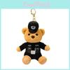 Cartoon Police Bear Plush Keychain With Short Plush Material For Backpacks And Gifts