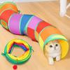 Rainbow Cat Tunnel Toy Folding Pet Play Tubes with Crinkle Paper & Bell Ball for Indoor Cats Rabbits Small Animals S I Y Shape