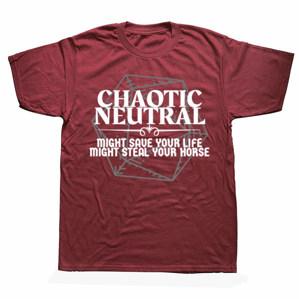 Funny Dungeons and Dragons Dungeon Master Chaotic Neutral T Shirts Short Sleeve Birthday Gifts Mens Clothing Oversized T Shirt