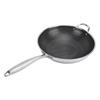 Wok Pan 304 Stainless Steel Stir Fry Wok Round Non Stick Honeycomb Skillet Deep Frying Pan