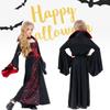 Girl Vampires Halloween Costume Set Party Show Clothes Cosplay Black Red Dress