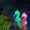 Aquarium Fluorescence Suction Cups Seahorse Ornament Glow in Dark Landscaping Silicone Seahorse Glowing Fish Tank Decors