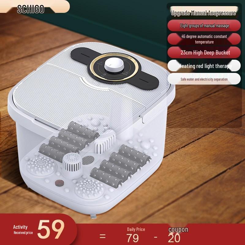 Chigo Automatic Heated Foot Massager Basin with Deep Calf Coverage