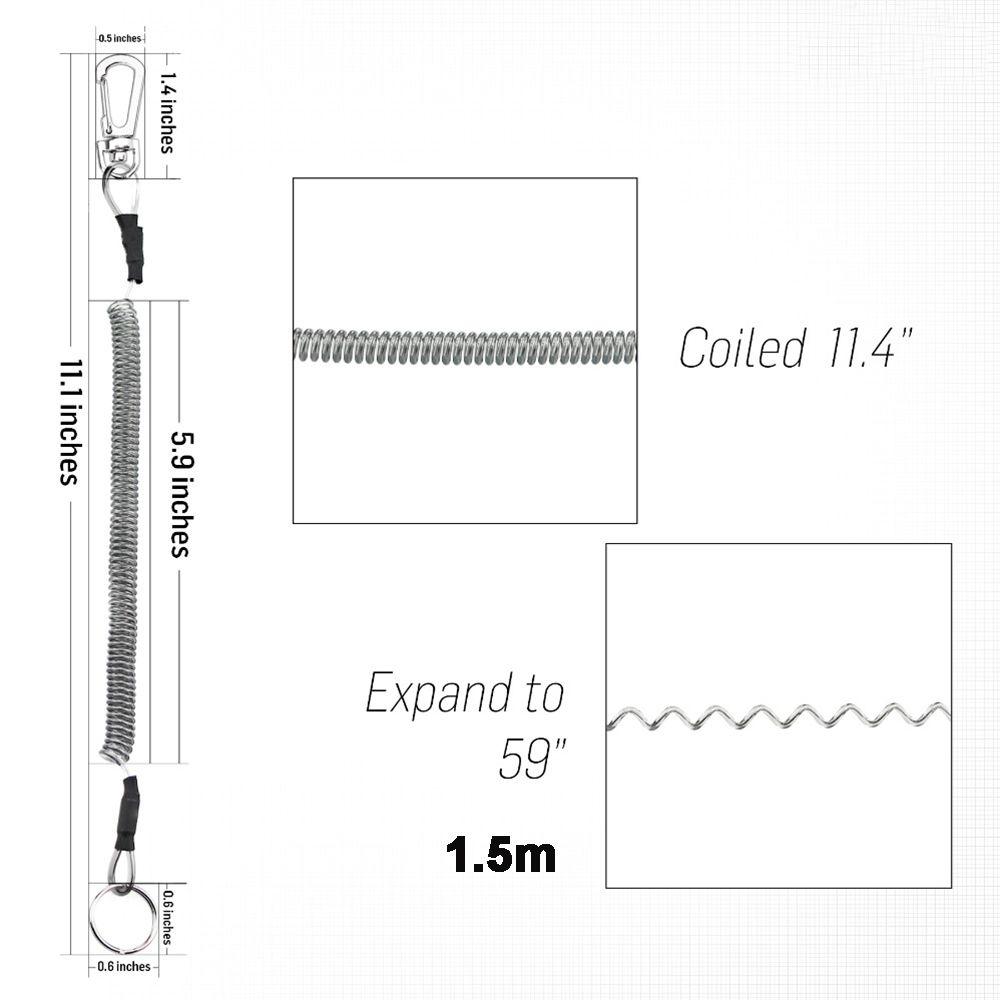 Fishing Accessories Secure Buckle Lock Tackle Spring Rope Keychain Lanyard Fishing String