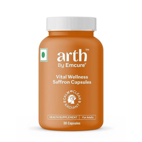 

Arth Vital Wellness Капсули з шафраном | З 15 мг екстракту шафрану | Підтримує здоров я шкіри, якість сну, настрій, травлення та здоров я очей | 30 капсул