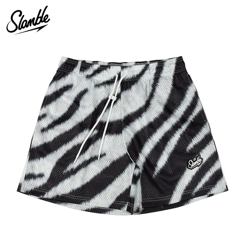Slamble Men s Sports Shorts Training Fitness Four-Point Mesh Animal Print Basketball American Style Loose Trendy XL