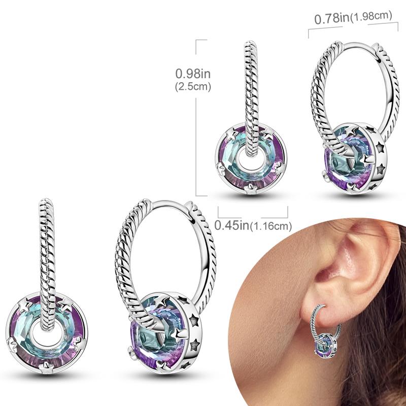 Women Earring 925 Silver Hoop Earrings Love Heart Butterfly Drop Earring Stud For Women Girls Party Jewelry Gifts