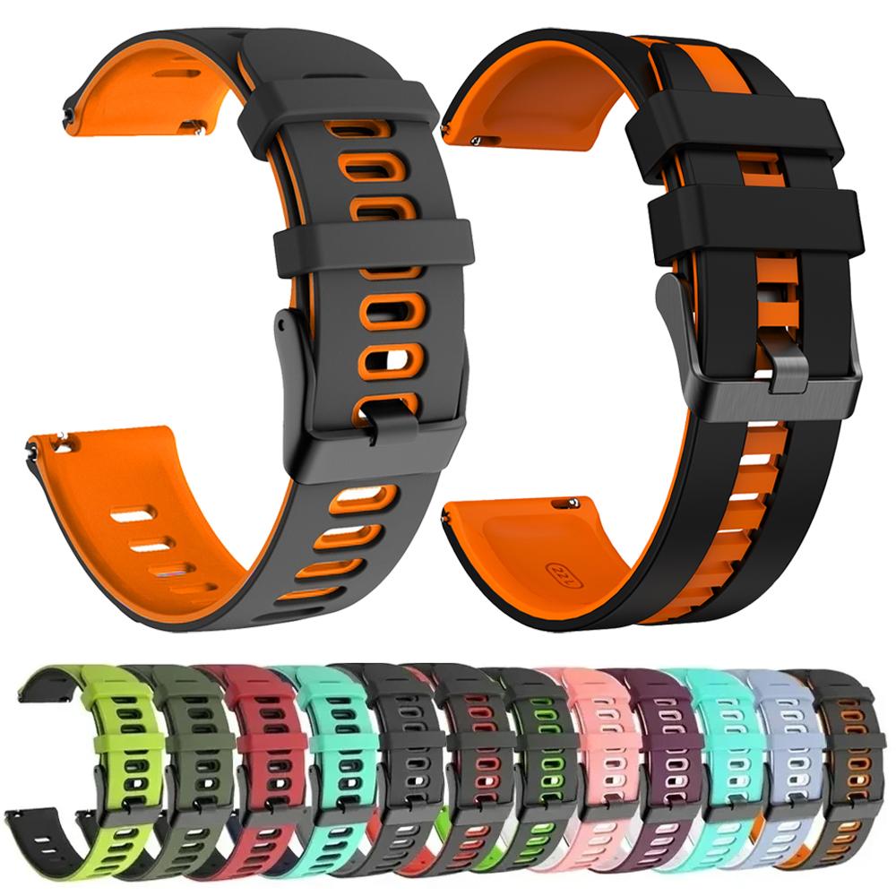 20mm 22mm Two-Tone Silicone Watch Straps Quick Release Bracelets Watch Strap for Men and Women Smartwatch and Traditional Watch 3