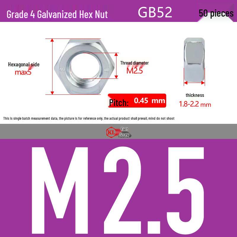 Galvanized Hex Nuts, Flat Washers, Spring Washers in M2-M48, Blue and White Zinc Coated