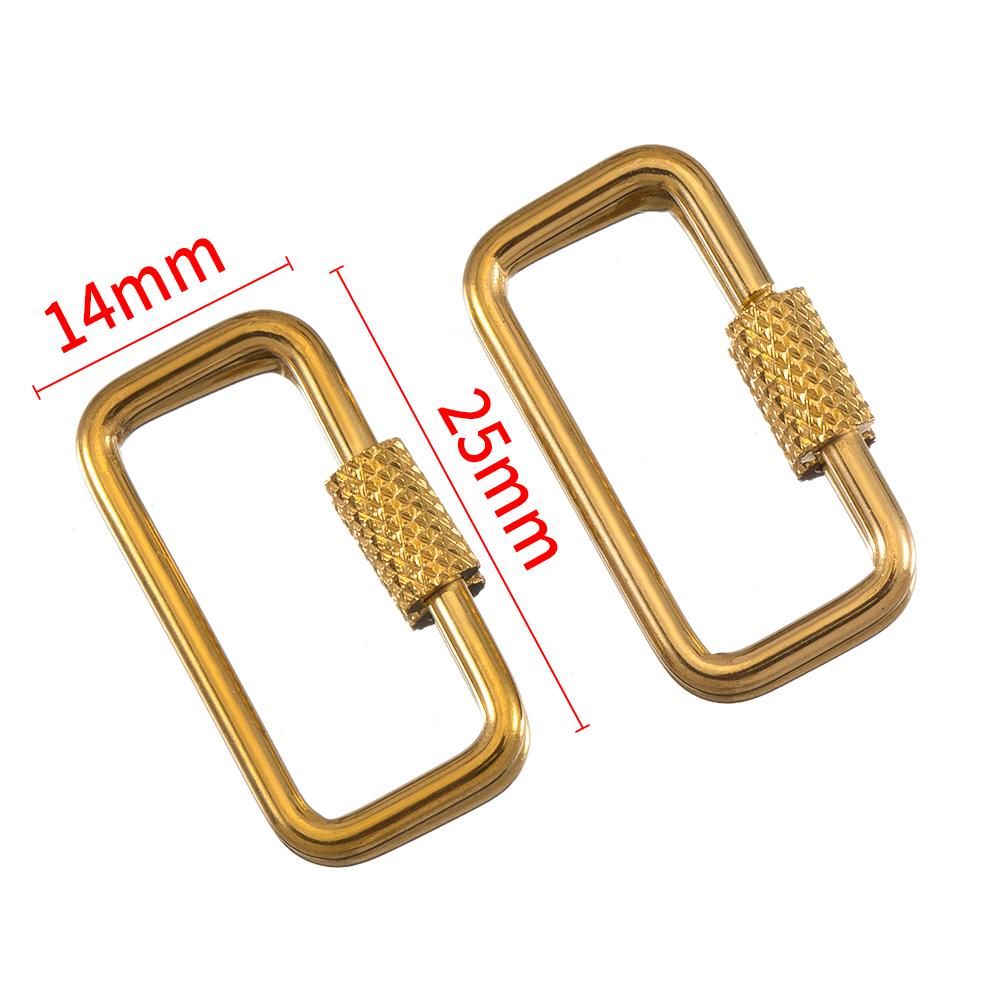 5pcs Stainless Steel D Oval Heart Shape Locking Carabiner Screw Clip Link Hook For DIY Keychain Holder Necklace Jewelry Making