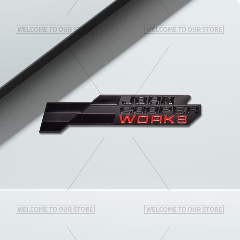 3D Car John Cooper Works Grille Emblem JCW Badge Metal Stickers Rear Trunk Decals For Mini Cooper S F66 F65 F67 U25 J01 J05 R61