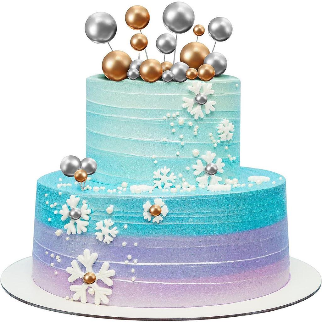 70Pieces Mini Balloon Cake Topper Balls Faux Pearl Balls Cake Picks Baking Decoration for Anniversary Birthday Party Baby Shower