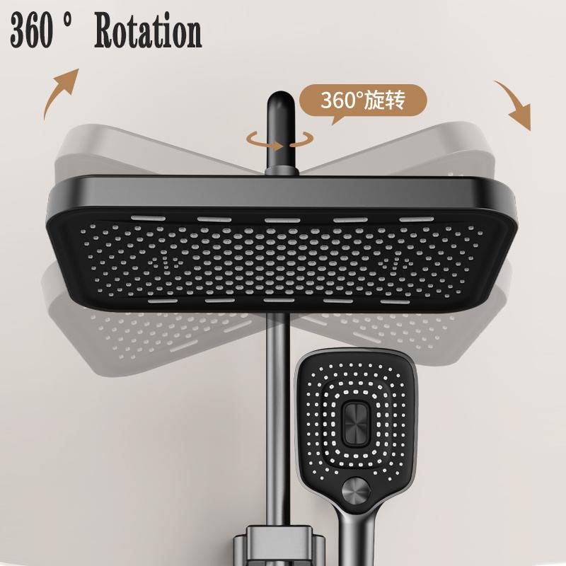 36CM Ultra Big Panel Large Flow Supercharge Ceiling Mounted Shower Head 360 Rotation Abs Thicken High Pressure Bathroom Shower