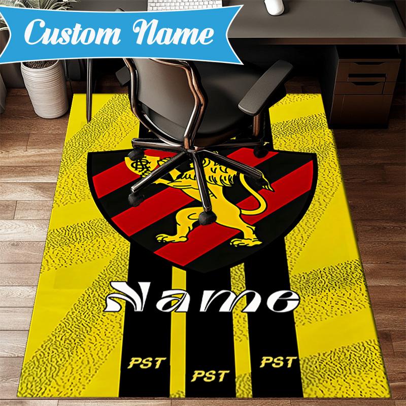 Custom Name Recife Lion Crest Flag Rug Game Carpet, Floor Mat for Bedroom Living Room Entryway Rug, Home Decor Idea Gift for Christmas birthday