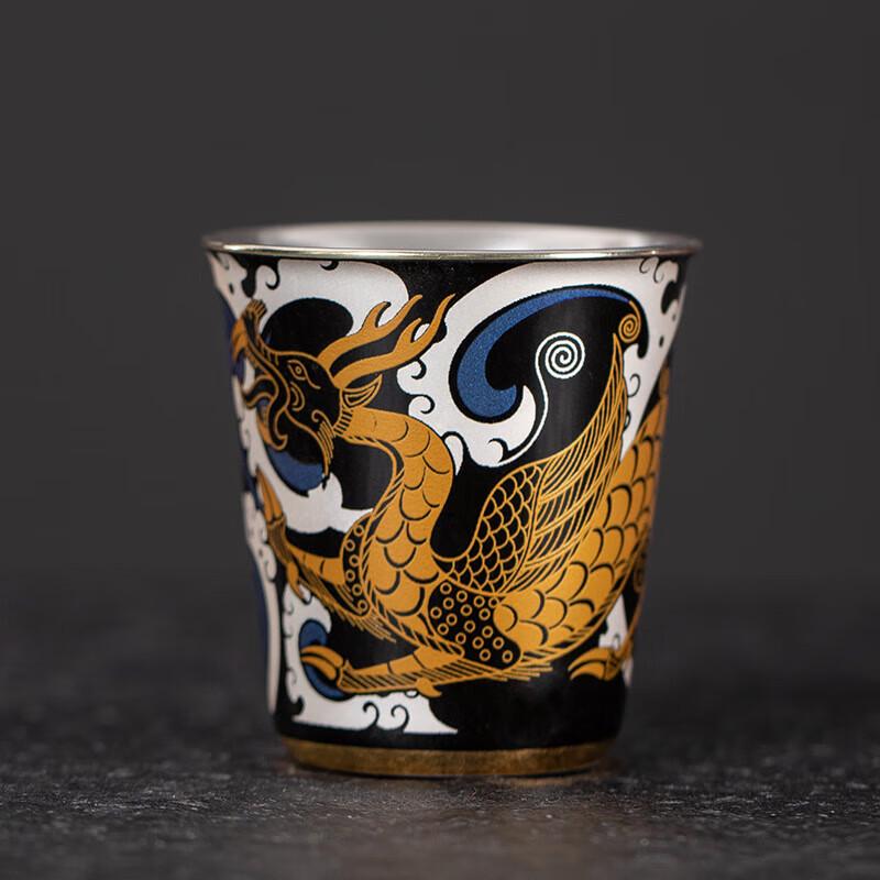 Gilded Silver Azure Dragon Master Tea Cup