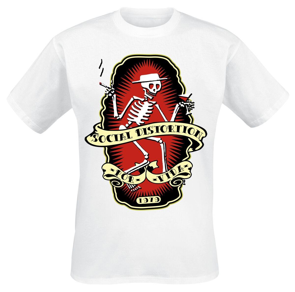 

Social Distortion Skeleton GentleUnisex Por Vida Print T Shirt 100 Cotton Unisex Punk Rock Streetwear Fan Graphic Tee S