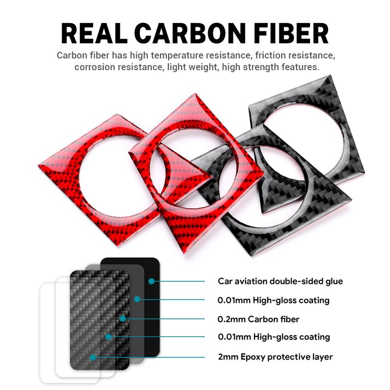 Car Central Control Rotary Button Real Soft Carbon Fiber Sticker For Subaru Legacy Outback 2010 - 2014 LHD RHD Trim.