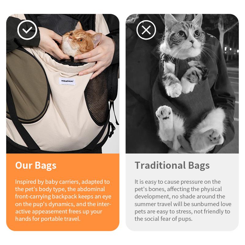Haustier Brust Rucksack Vordertasche Tragetasche Rucksack Hunde und Katzen Atmungsaktiv Tragbar Outdoor Tasche Schulter Katzen Tasche