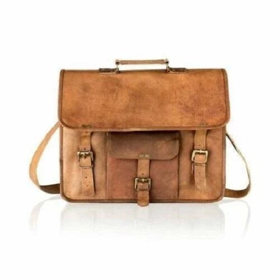 

Кожаная винтажная сумка через плечо для ноутбука, портфель, сумка через плечо для мужчин 17 x 13 x 6 in