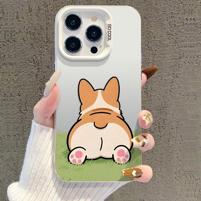 Funda para iPhone 17 Perro de Dibujos Animados Plata Compatible con 15 Pro Max/14 Pro/13/16 Pro