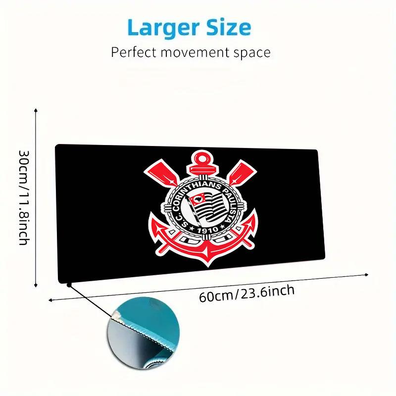 Sport Club Corinthians Paulista Mouse Pad, Large Gaming Desk Mat, Non-slip XXL Mousepad for Laptop & Tablet, Mini PC Playmat with Stitched Edges