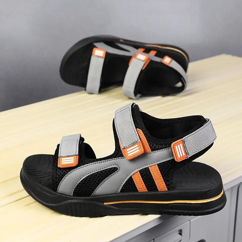 Summer Trendy Men's Sandals Open-toe Breathable Casual Sports Beach Shoes Fashion Soft Elastic Comfortable Non-slip Male Sandals
