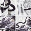 Men's Casual Loose Open Front 3/4 Sleeve Japanese Print Cover Up Cardigan