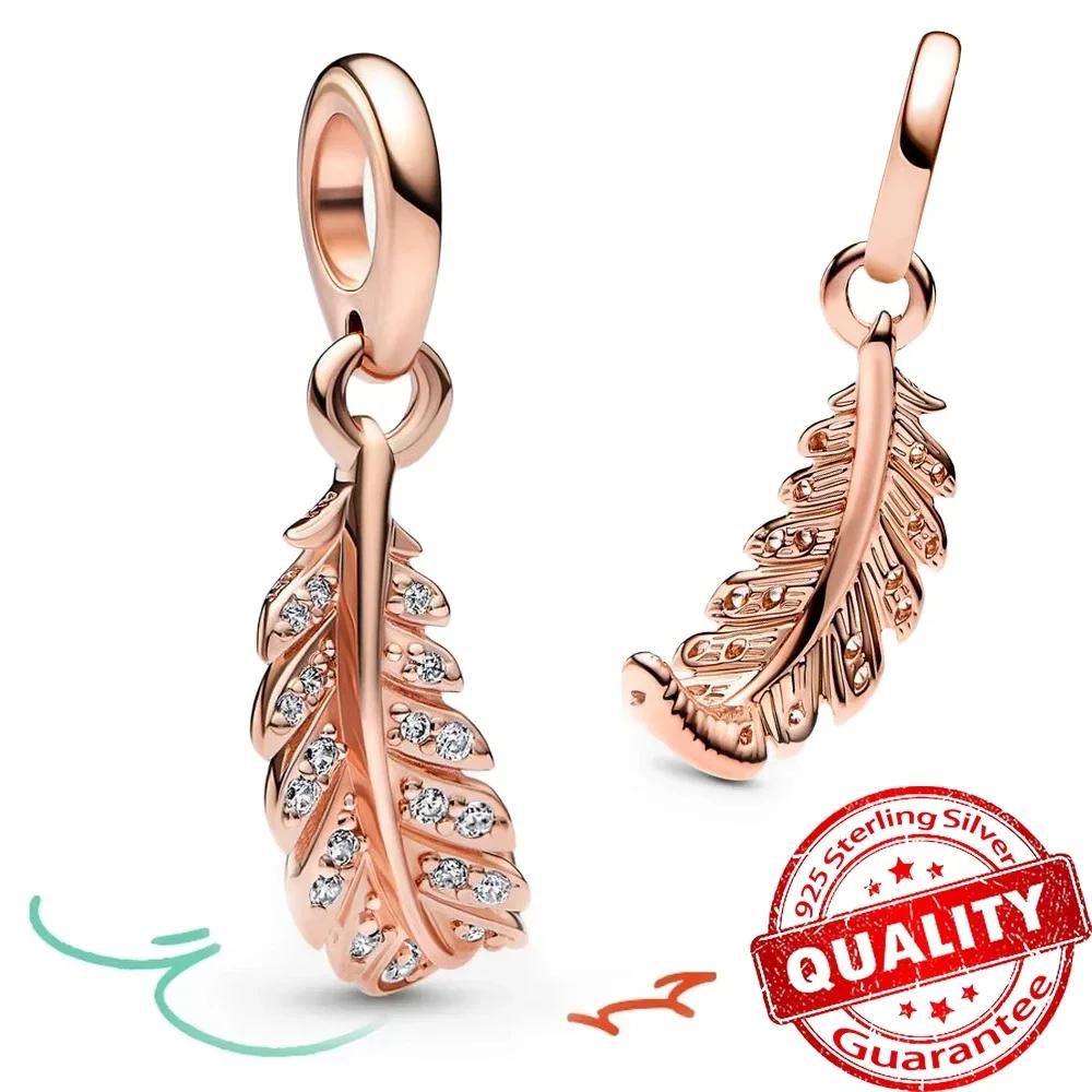 Original Copper Rose Gold Charms Snowflake Heart Fish Earrings Beads For Necklace Diy Bracelet Present Jewellery