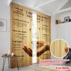 2pcs 2D Flat Printing Window Curtains Jesus Promises Strength Peace Polyester Without Electricity All Season Party & Holiday