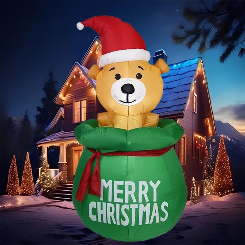 Inflatable Toy Bear In Bag Christmas Inflatable Model Luminous Inflatable Model Christmas Atmosphere Decoration Model