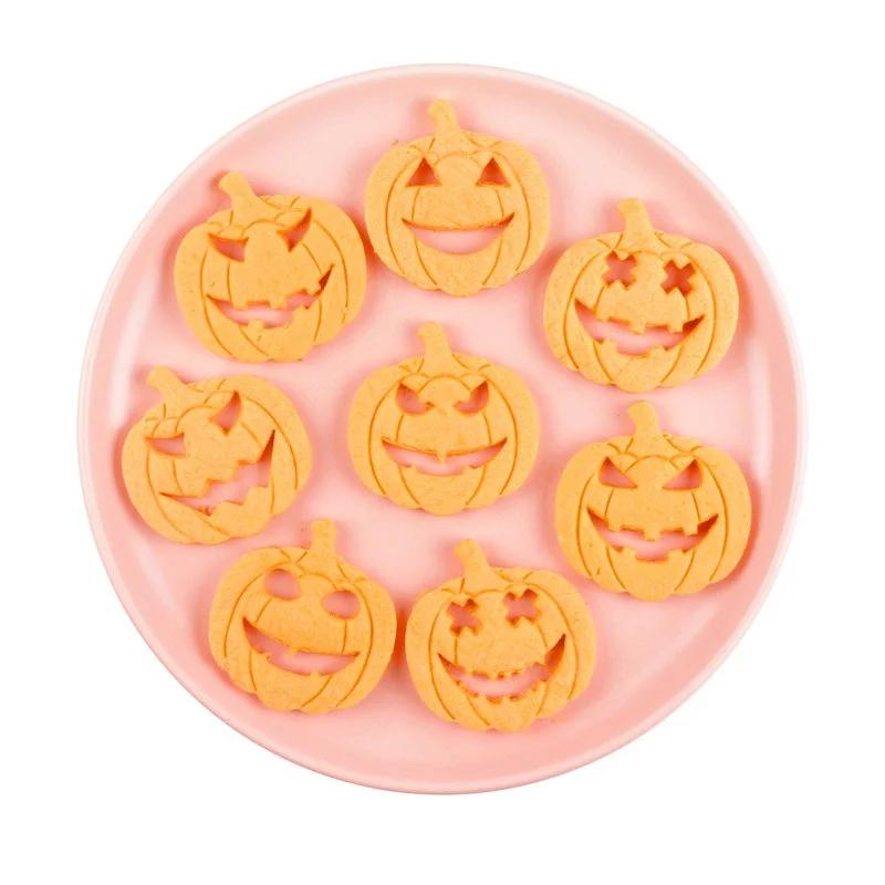 13Pcs/Set Halloween Cookie Cutters Fondant Cake DIY Pumpkin Face Biscuit Embosser Stamp Cookie Mold Halloween Baking Pastry Tool