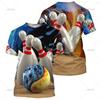 Bowling Jersey Men's T-Shirt Summer Fashion Streetwear O Neck Casual Short-Sleeve Gym Tops Men Clothing