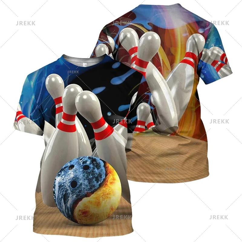 

Bowling Jersey Men s T-Shirt Summer Fashion Streetwear O Neck Casual Short-Sleeve Gym Tops Men Clothing S