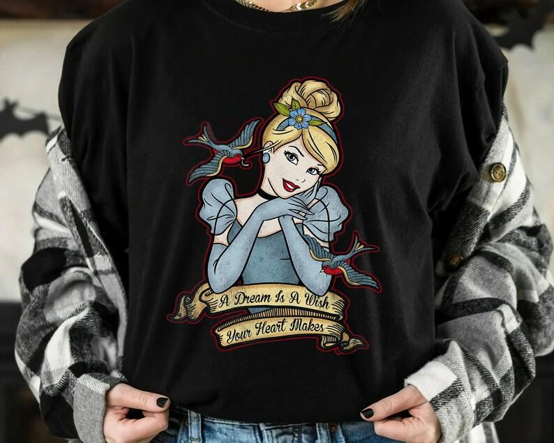 Retro Disney Cinderella A Dream Is A Wish Your Heart Makes Shirt, Magic Kingdom Unisex T-shirt Family Birthday Gift Adult Kid Toddler Tee 130