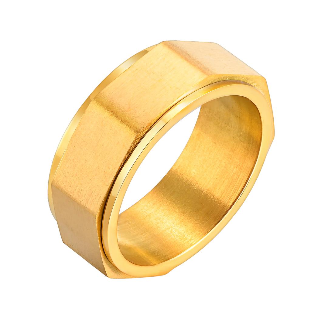 Vnox Rotatable Spinner Ring For Men Women,6/8mm Solid Glossy Matte Wedding Band,Basic Simple Casual Classic Retro Fraternal Ring