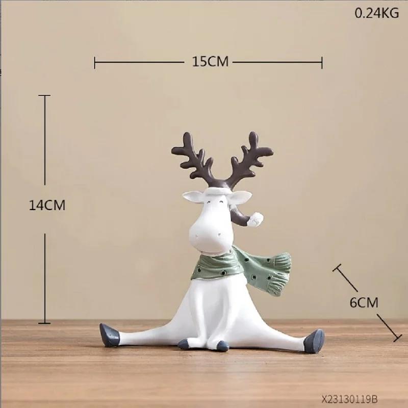 Resin Deer Small Ornaments Children'S Room Desktop Cute Decorations Cake Shop Partition Personalised Ornaments Ins Creative