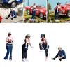 1/64 Miniature Female Figure,Collection,Diorama Female Figure,Simulation,Repair Car Girl for Photography Props Diorama Layout