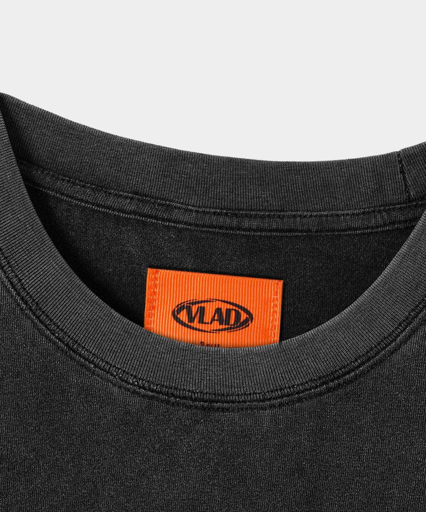 Dimiteulibeullaeg Vlad Vintage Black Semi-Crop T-Shirt_Pigment Charcoal