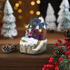 LED Fiber Optic Rotating Christmas Scene Music Box Ornament