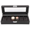 Sturdy Carbon Fiber Watch Box Transparent Window 6 Slots Watch Case Red Line Luxury Watch Display Watch Display