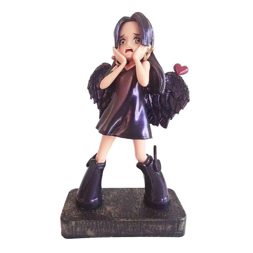 Anime One Piece Figure Boa Hancock Sexy Seraphim Black Hancock Statue 23cm PVC statue Collection Model Toys For Children Gifts
