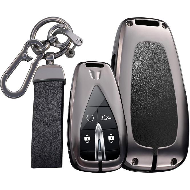 Leather Metal Car Key Fob Cover Case Fit for Changan CS35PLUS CS55PLUS CS75PLUS CS75 Eado UNI-T UNIK Oushang X5 X7 EV 2022 2023 Keychain Key Shell