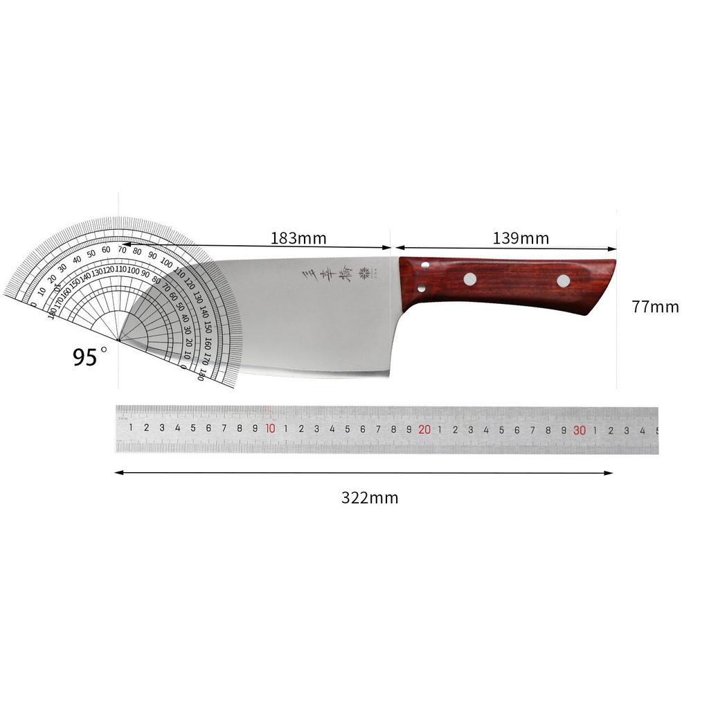 7 Inch Slicing Knife SLD-MAGIC Steel Core 3 Layers Blade Rosewood Handle Chef Cleaver Meat Cutting Vegetables Kitchen Knives