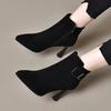 Pointed-toe High-heeled Ankle Boots, New Styles of Women's Single Boots and Single Shoes