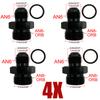 4X Fuel Line Hose Fitting Male Adapter ORB-6 ORB-8 ORB-10 ORB-12 O-Ring Boss To 6AN 8AN 10AN 12AN Aluminum Flare Fitting Black