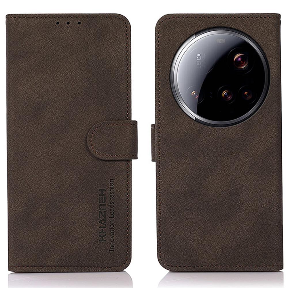 

KHAZNEH For Xiaomi 15 Ultra Case PU Leather Wallet Stand Phone Cover Brown