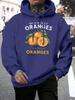 Fresh Juicy Oranges Fruit Printing Hoodiy Men Loose Pocket Hoodies Casual All-Match Clothes Fleece Comfortable Pullovers